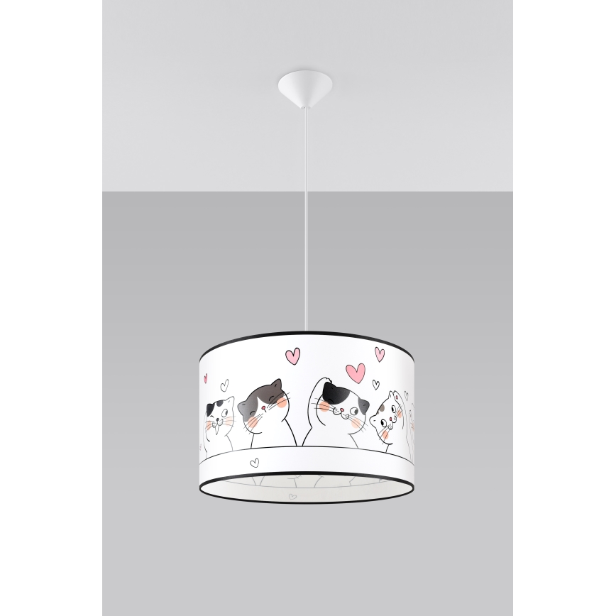 Kinder hanglamp aan een koord CAT 1xE27/15W/230V diameter 40 cm kat