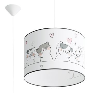 Kinder hanglamp aan een koord CAT 1xE27/15W/230V diameter 40 cm kat