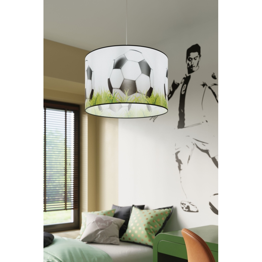 Kinder hanglamp aan een koord FOOTBALL 1xE27/15W/230V diameter 40 cm voetbal