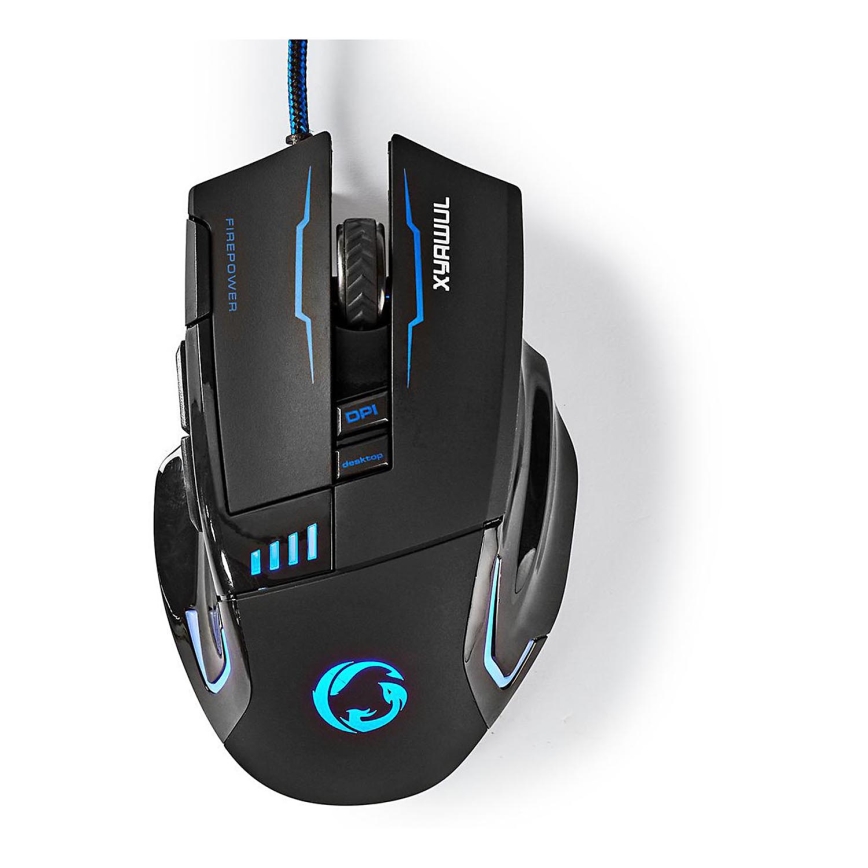 Souris gaming 800/1600/2400/4000 DPI 8 boutons noir