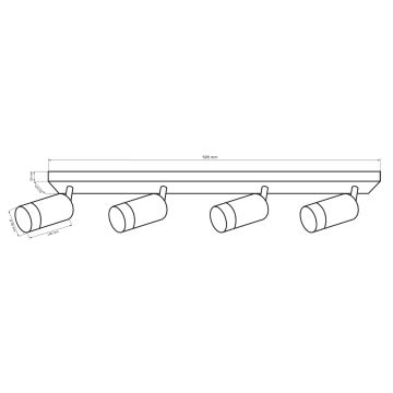 Spot ARRAS 4xGU10/10W/230V zwart