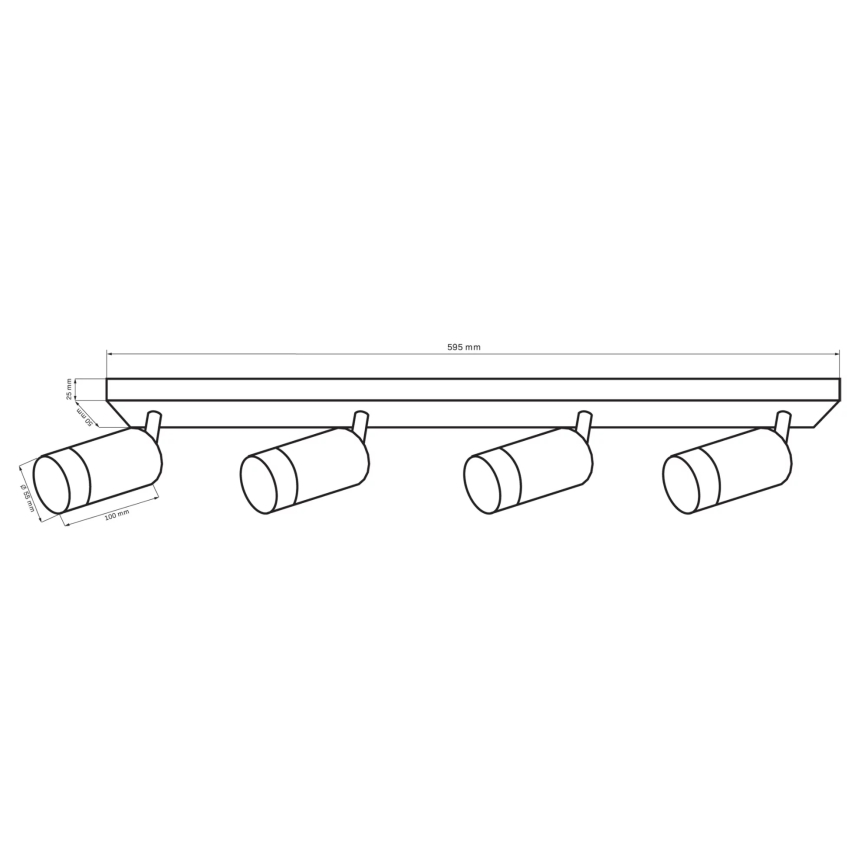 Spot ARRAS 4xGU10/10W/230V zwart