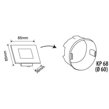 Spot d'escalier d'extérieur LED/1,7W/230V 3000/4000/6000K IP54 blanc