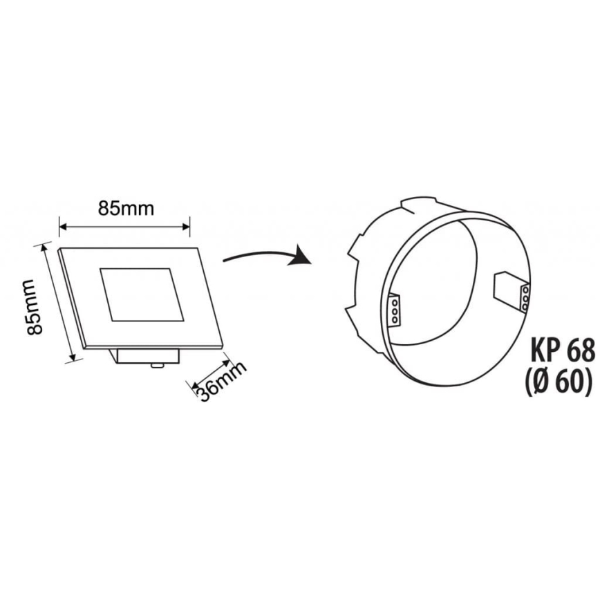 Spot d'escalier d'extérieur LED/1,7W/230V 3000/4000/6000K IP54 blanc