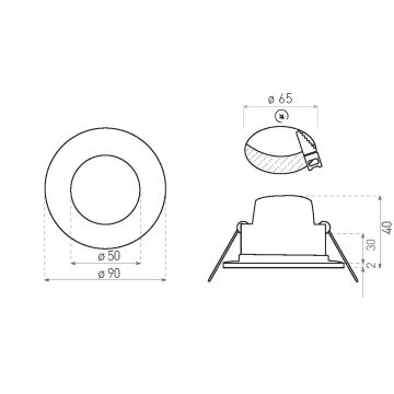 Spot encastrable de salle de bain BONO LED/5W/230V 3000K IP65 blanc