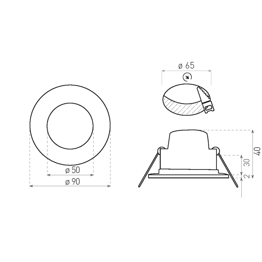 Spot encastrable de salle de bain BONO LED/5W/230V 3000K IP65 blanc