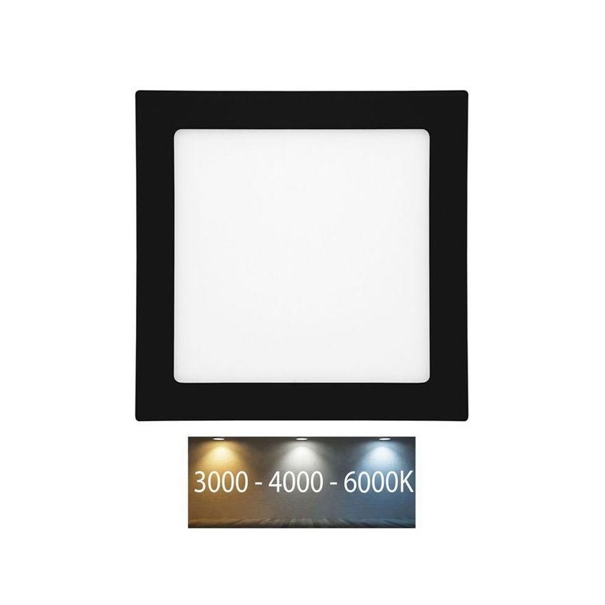 Spot encastrable de salle de bain RAFA LED/18W/230V 3000/4000/6000K 22x22 cm IP44 noir