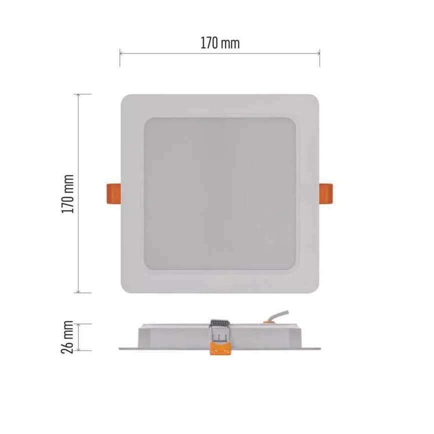 Spot encastrable LED LED/18W/230V 17x17 cm blanc