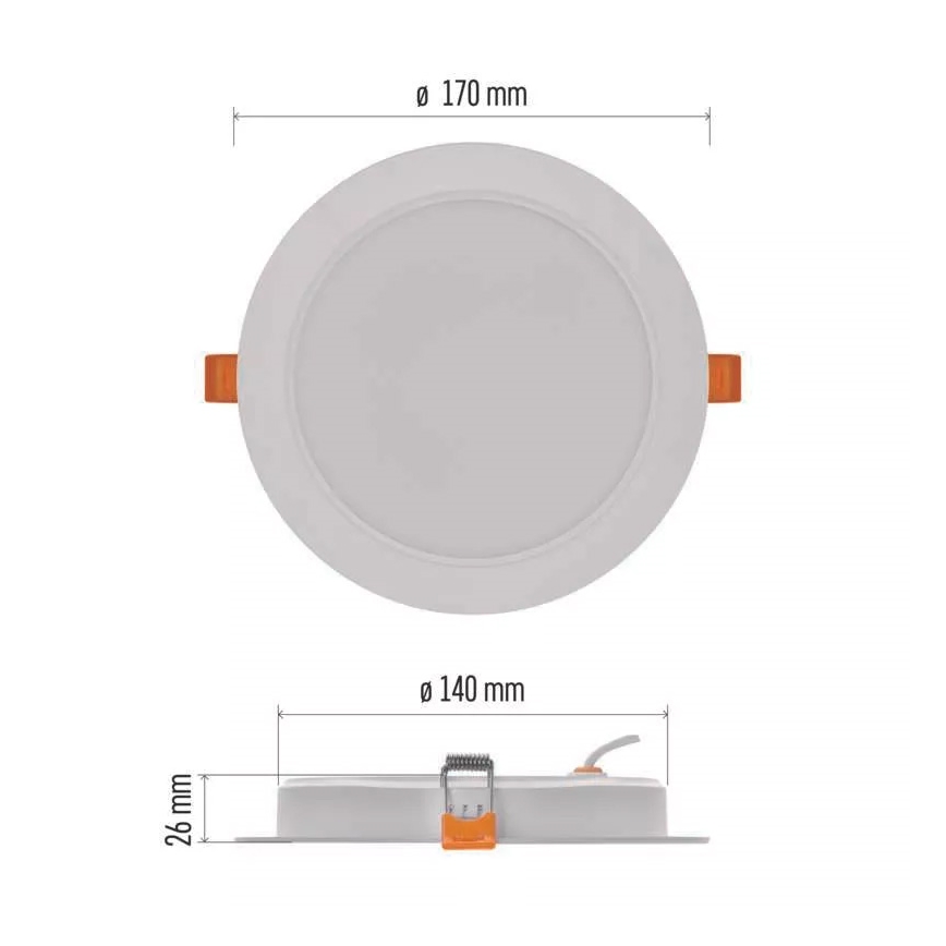 Spot encastrable LED LED/18W/230V diam. 17 cm blanc