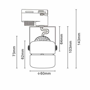 Spot in een rail systeem PRAHA 3xGU10/10W/230V zwart