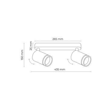 Spot JET 2xGU10/10W/230V zwart