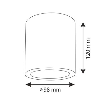 Spot JUPITER 1xE27/20W/230V diameter 9,8 cm zwart