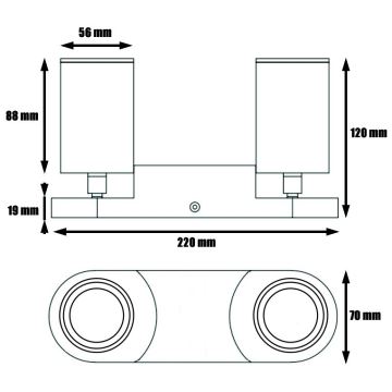 Spot KINIA 2xGU10/30W/230V wit