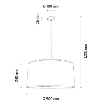 Hanglamp aan een koord BENITA 1xE27/40W/230V crème/eiken – FSC gecertificeerd