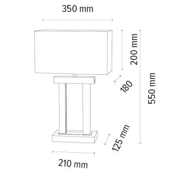 Dimbare LED tafellamp HAKON 1xE27/40W+ 2xLED/7,5W/230V 55 cm eiken – FSC gecertificeerd