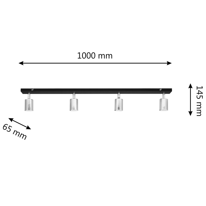 Spot LED TUNE 4xGU10/4,8W/230V chrome mat/noir