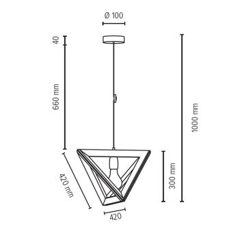 Suspension filaire TRIGONON 1xE27/60W/230V chêne mat - certifié FSC