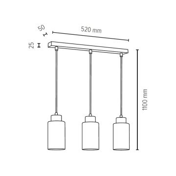 Suspension filaire BOSCO 3xE27/60W/230V