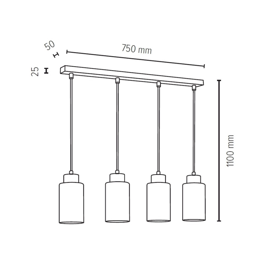 Hanglamp aan koord BOSCO 3xE27/60W/230V - FSC-gecertificeerd