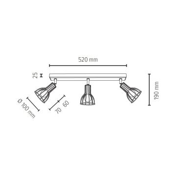 Spot MEGAN 3xE14/40W/230V - FSC-gecertificeerd