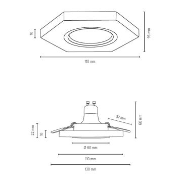 Spot encastrable LED VITAR 1xGU10/5W/230V CRI 90 hêtre – FSC certifié