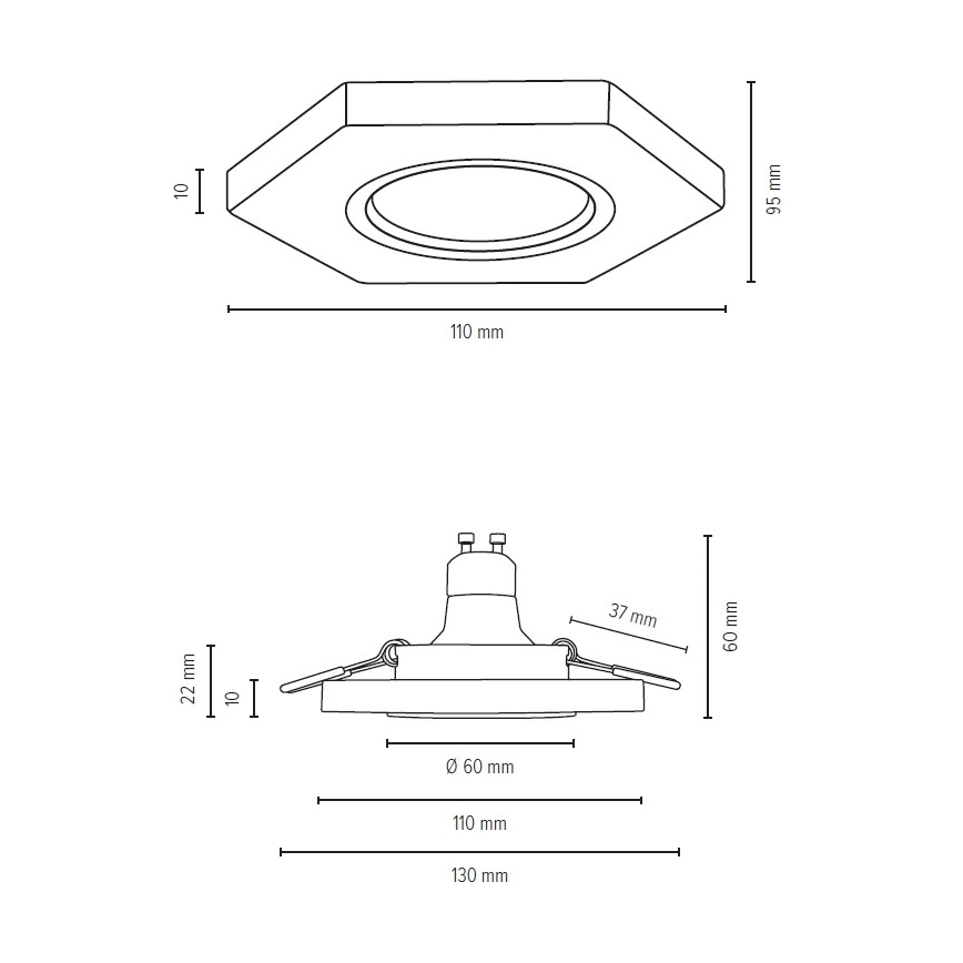 Spot encastrable LED VITAR 1xGU10/5W/230V CRI 90 hêtre – FSC certifié