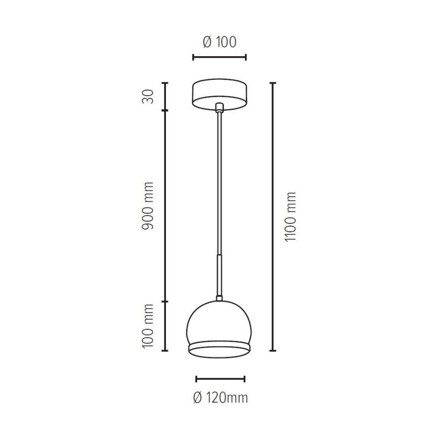 LED Hanglamp aan koord BALL WOOD 1xGU10/5W/230V mat eiken - FSC-gecertificeerd