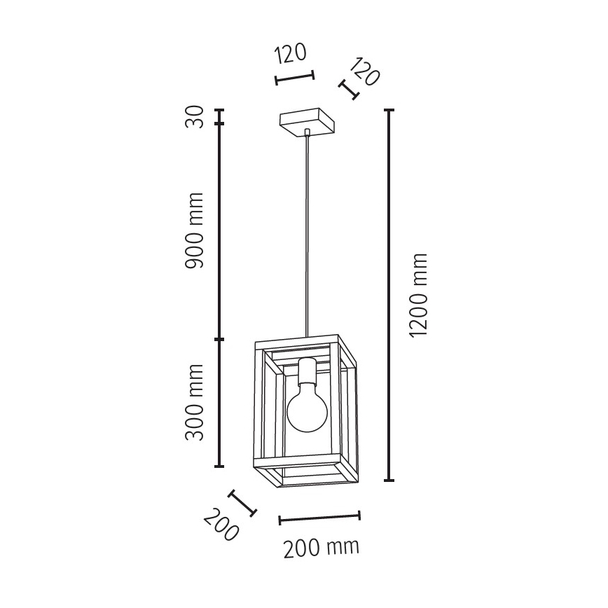 Hanglamp aan koord KAGO 1xE27/60W/230V mat eiken - FSC-gecertificeerd