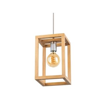 Hanglamp aan koord KAGO 1xE27/60W/230V mat eiken - FSC-gecertificeerd