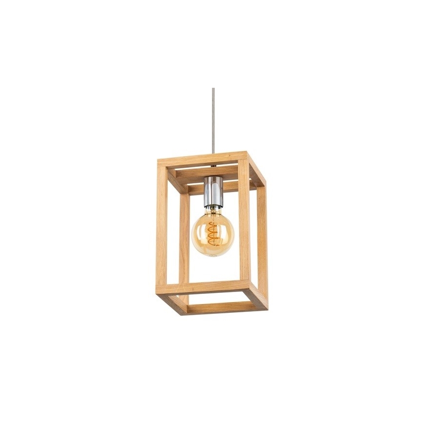 Hanglamp aan koord KAGO 1xE27/60W/230V mat eiken - FSC-gecertificeerd