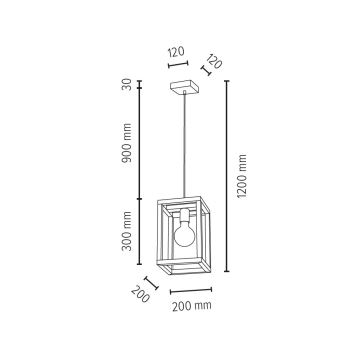 Hanglamp aan koord KAGO 1xE27/60W/230V mat eiken - FSC-gecertificeerd