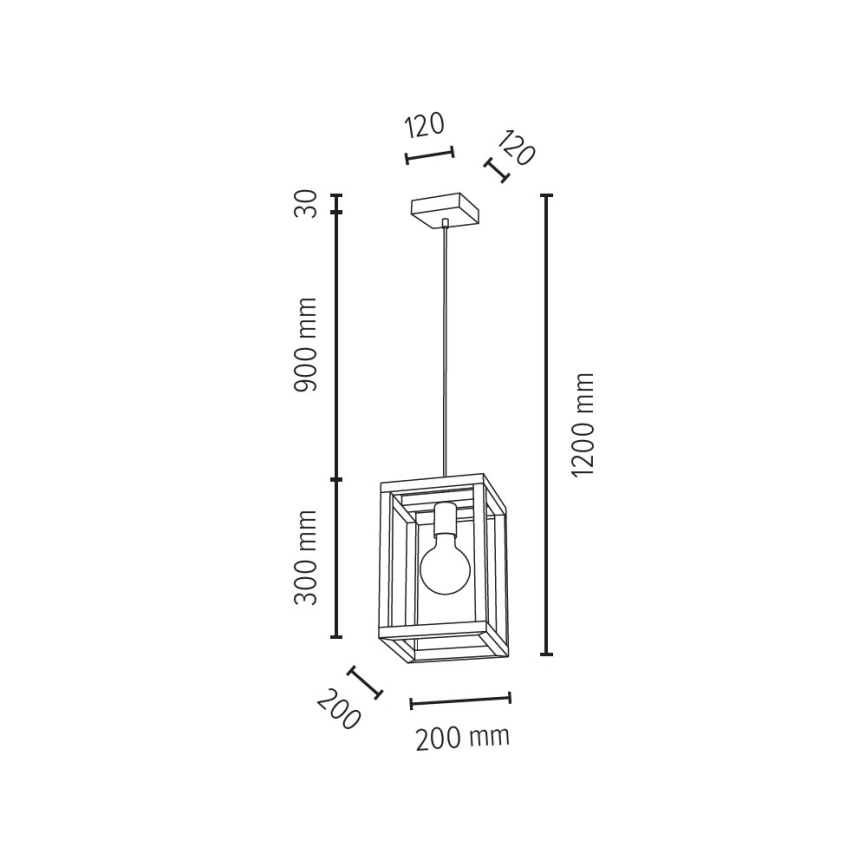 Hanglamp aan koord KAGO 1xE27/60W/230V mat eiken - FSC-gecertificeerd