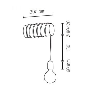 Wandlamp TRABO 1xE27/60W/230V - FSC-gecertificeerd