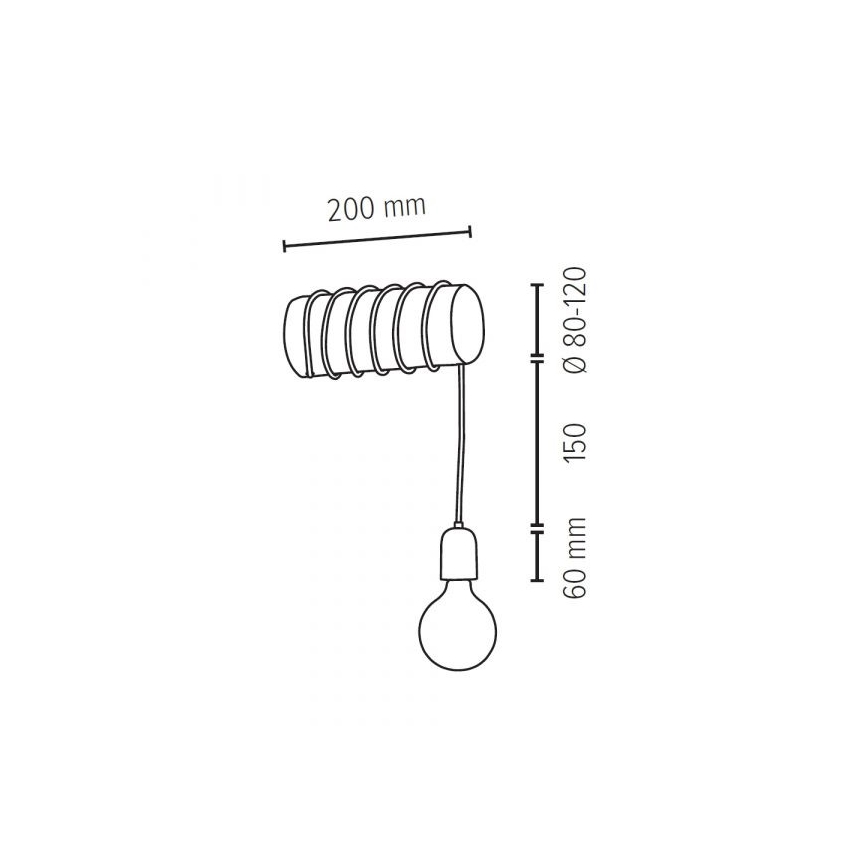 Wandlamp TRABO 1xE27/60W/230V - FSC-gecertificeerd