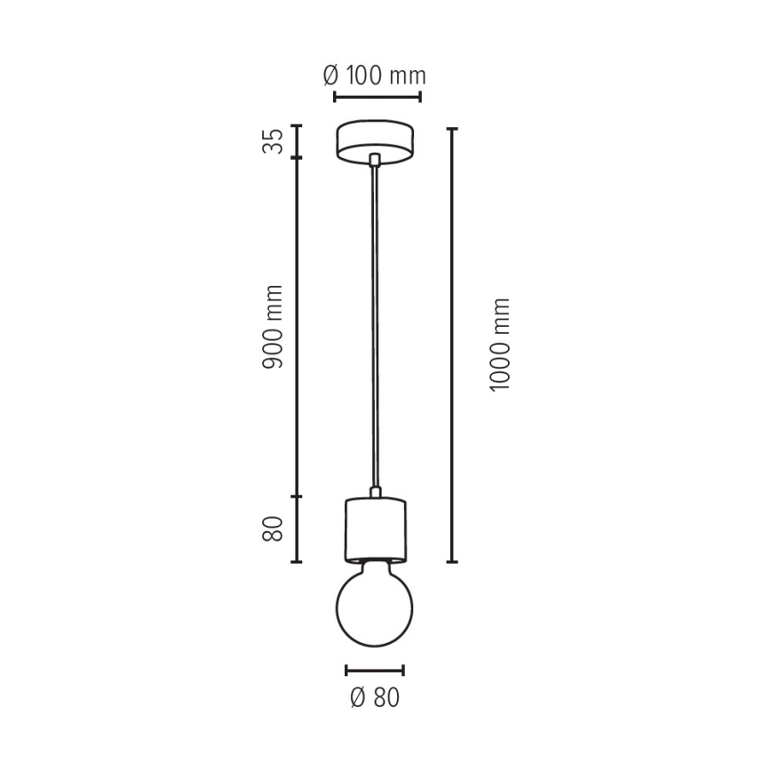 Hanglamp aan koord TRONGO ROUND 1xE27/60W/230V - FSC-gecertificeerd