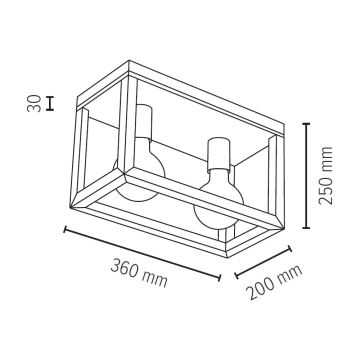 Plafonnier KAGO 2xE27/60W/230V chêne mat - certifié FSC