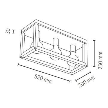 Plafonnier KAGO 3xE27/60W/230V chêne mat - certifié FSC