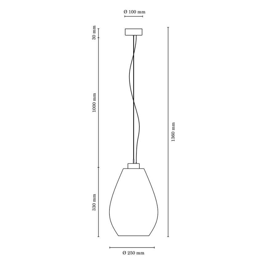 Hanglamp aan koord PIRO 1xE27/60W/230V - FSC-gecertificeerd