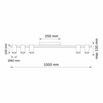 Spot MARIBEL 5xGU10/10W/230V zwart