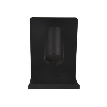 Spot mural avec étagère et chargeur USB 1xGU10/35W/230V noir