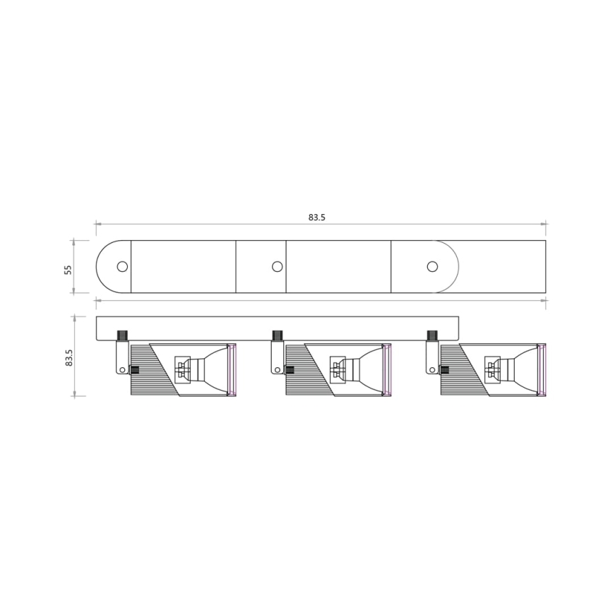 Spot NEO 3xGU10/8W/230V noir/doré