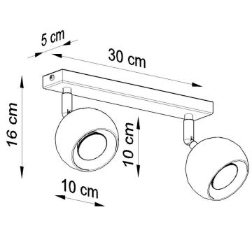 Spot plafond OCULARE 2xGU10/40W/230V