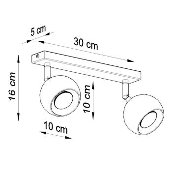 Spot plafond OCULARE 2xGU10/40W/230V