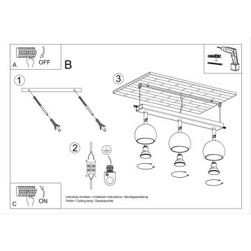 Spot plafond OCULARE 3xGU10/40W/230V