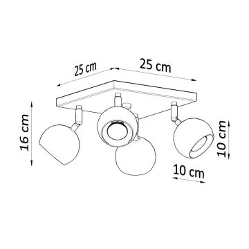 Spot plafond OCULARE 4xGU10/40W/230V