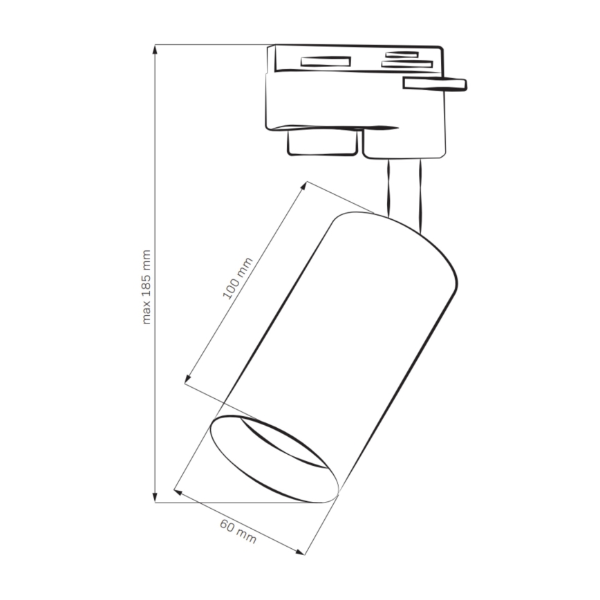 Spot pour système de rail MARIBEL 1xGU10/10W/230V noir