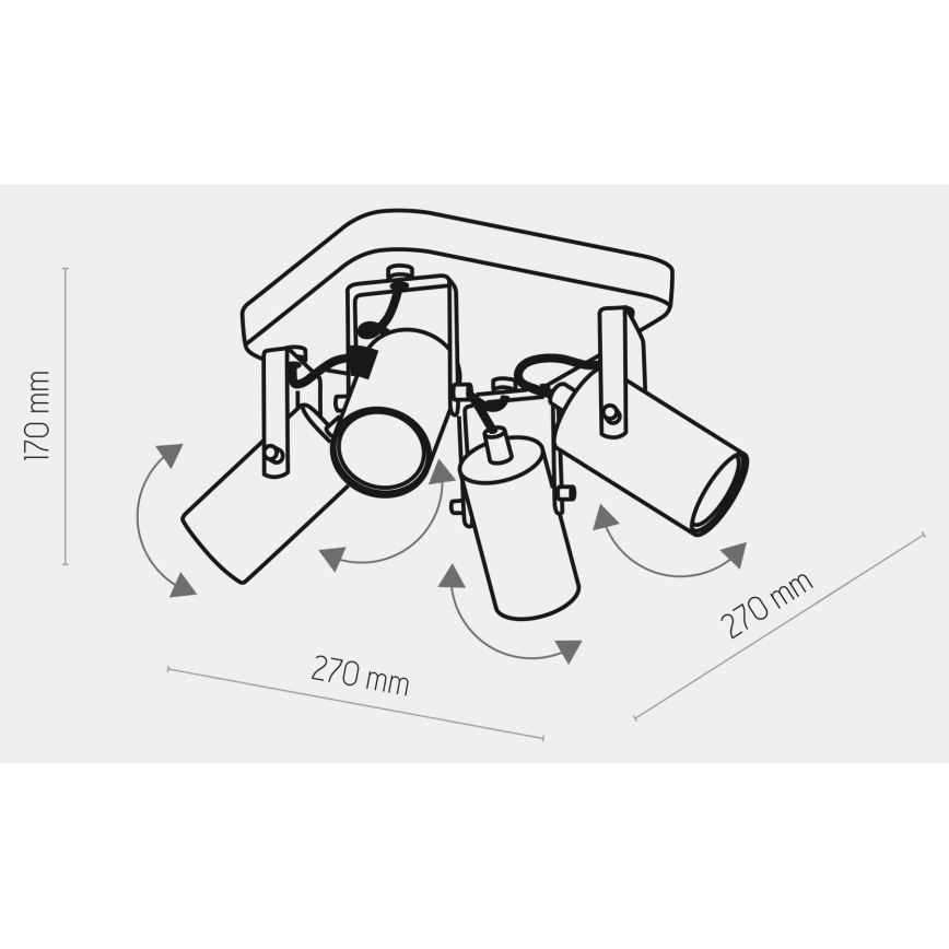 Spot REDO 4xGU10/10W/230V zwart