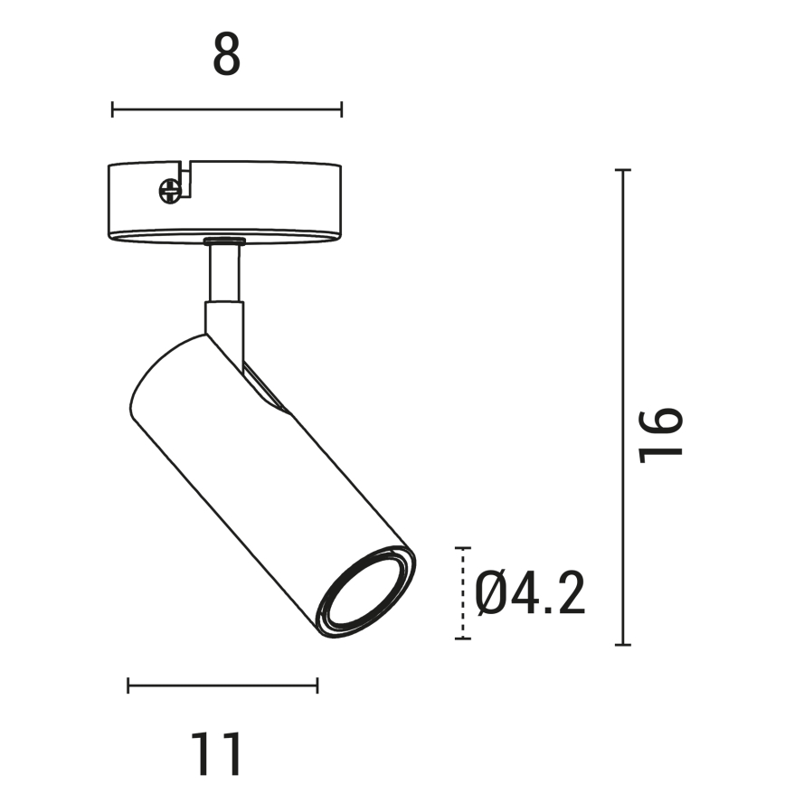 Spot ROSETTE 1xGU10/7W/230V zwart