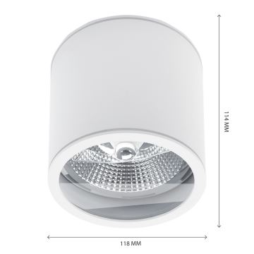 Spot salle de bain CHLOE AR111 1xGU10/15W/230V IP44 arrondi blanc