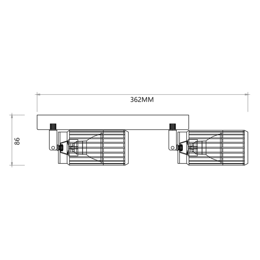 Spot VERTICAL 2xGU10/8W/230V zwart